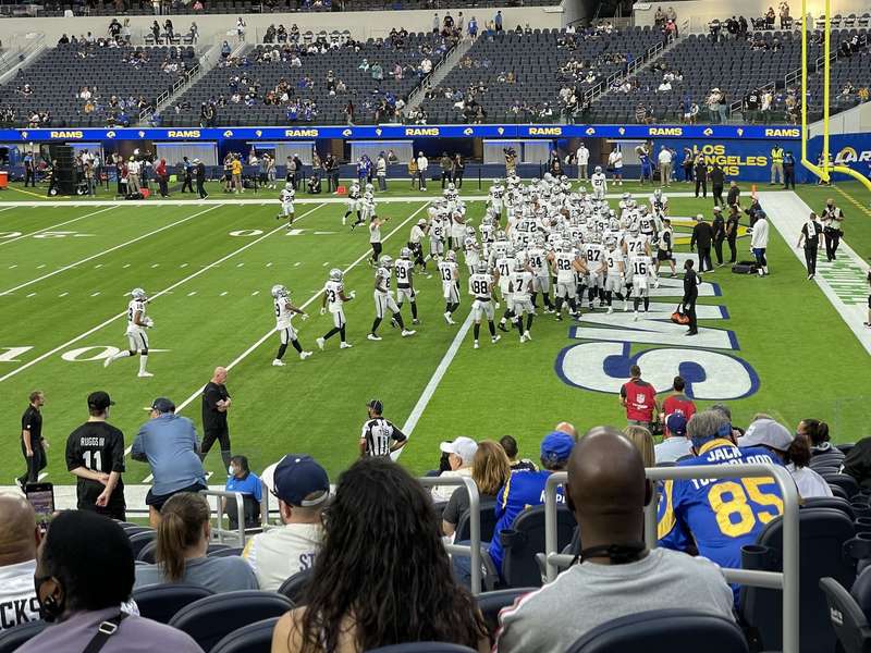 Raiders warmup scene