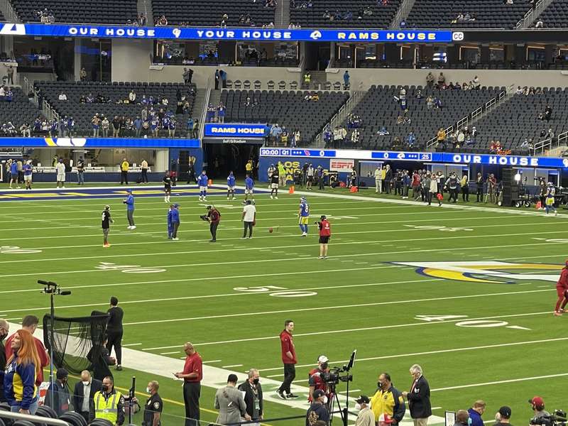 Rams House scoreboard field level pregame