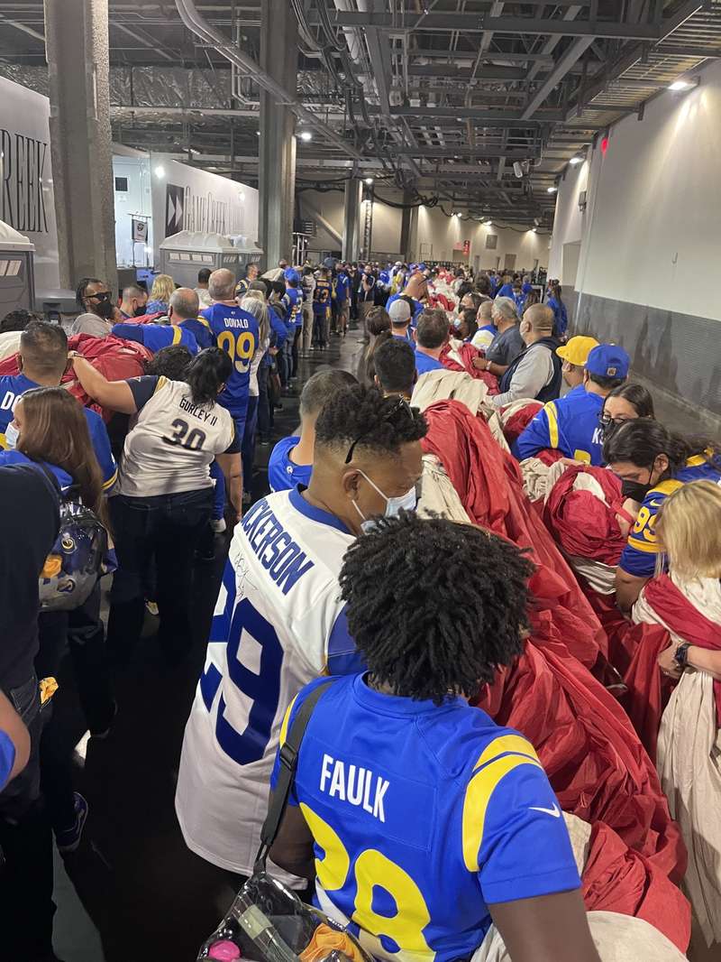 Super Bowl LVI fan crowd inside venue