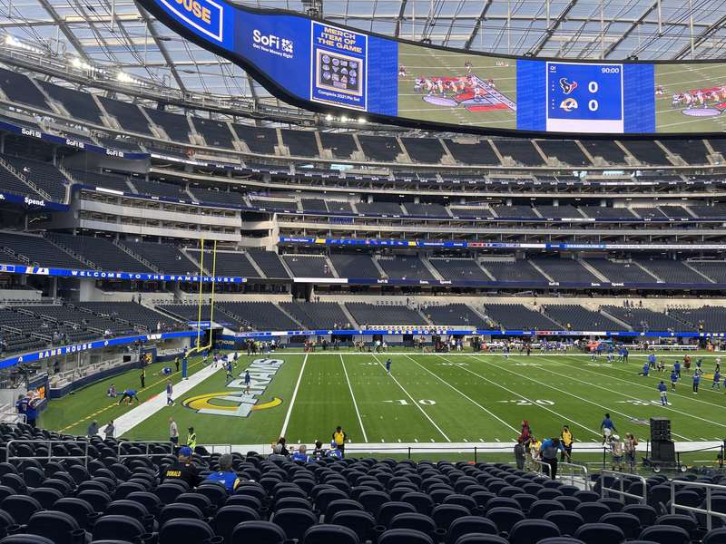 Rams vs Texans field warmups